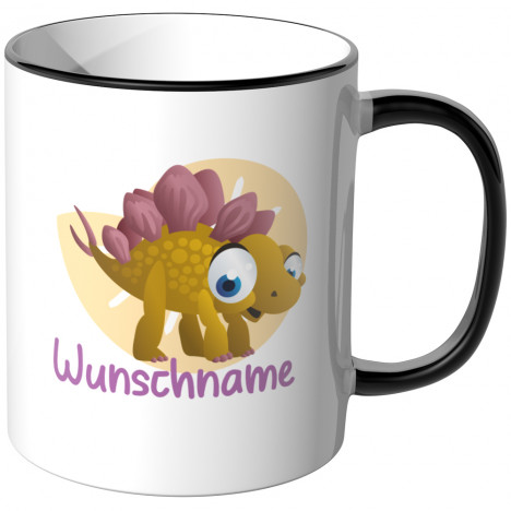 JUNIWORDS Tasse Stegosaurus mit Wunschname