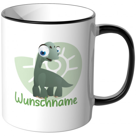 JUNIWORDS Tasse Diplodocus mit Wunschname