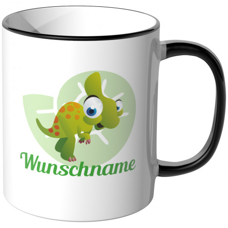 JUNIWORDS Tasse Parasaurolophus mit Wunschname