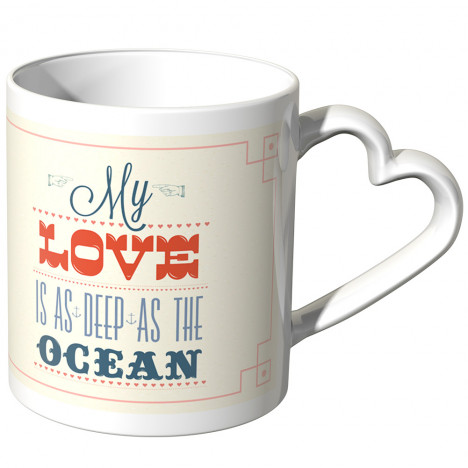 JUNIWORDS Herz Tasse My love is as deep as the ocean