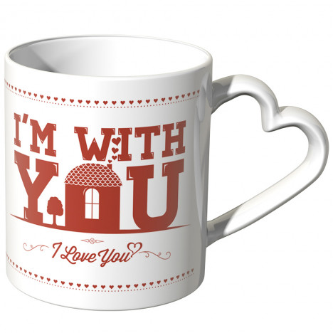 JUNIWORDS Herz Tasse Home is wherever I'm with you