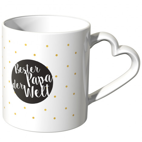 JUNIWORDS Herz Tasse Bester Papa der Welt Punkte