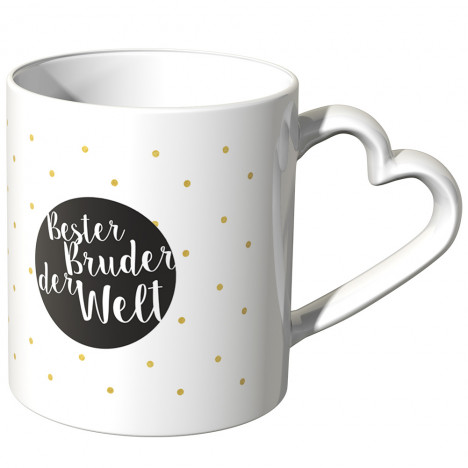 JUNIWORDS Herz Tasse Bester Bruder der Welt Punkte