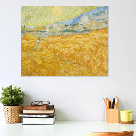 Poster Vincent van Gogh - Die Ernte, Kornfeld mit Schnitter