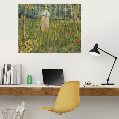 Poster Vincent van Gogh - Frau in einem Garten