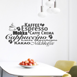 Wandtattoo Kaffee-Espresso Welt