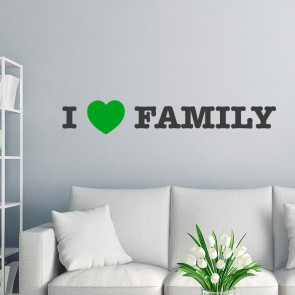 I LOVE FAMILY Wandtattoo