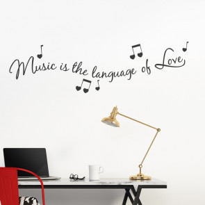 Wandtattoo Spruch - Music is the language of love