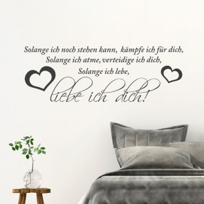 Wandtattoo Spruch - Solange ich noch stehen kann ...