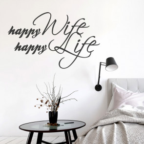 Wandtattoo Spruch - Happy wife happy life