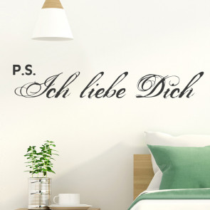 Wandtattoo Spruch - P.S. Ich liebe Dich