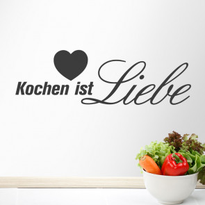 Wandtattoo Spruch - Kochen ist Liebe