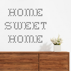 Wandtattoo Spruch - home sweet home gestickt