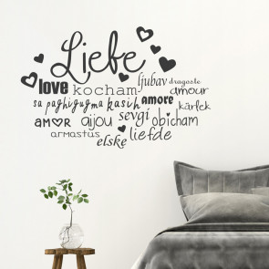 Wandtattoo Spruch - Liebe in vielen Sprachen