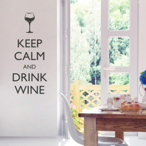 Wandtattoo Spruch - Keep calm and drink wine