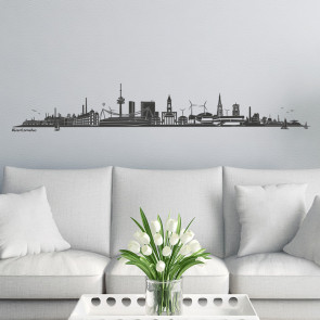 Wandtattoo Skyline Karlsruhe ohne Fluss