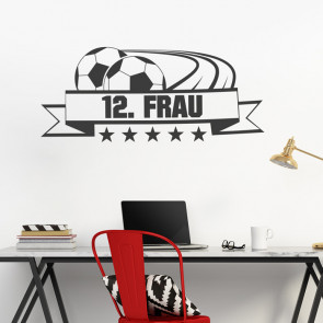 fußball wandtattoo 12. frau