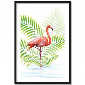 Poster Flamingo im Wasser