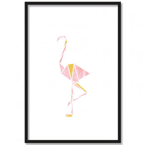 flamingo origami poster