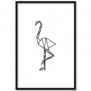 flamingo origami poster