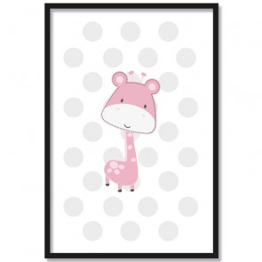 giraffe rosa poster kinderzimmer