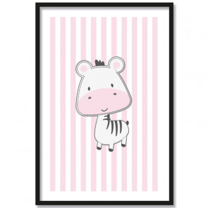 zebra rosa poster kinderzimmer