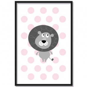 Löwe rosa poster kinderzimmer