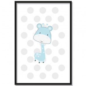 giraffe blau poster kinderzimmer