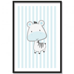 zebra blau poster kinderzimmer