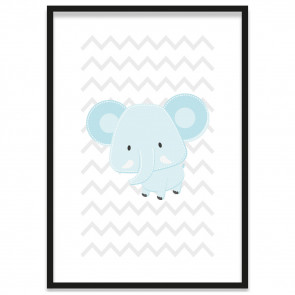 kinderzimmer poster elefant blau