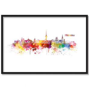 Poster Skyline Münster Aquarell