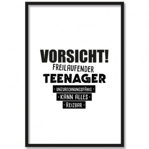 Poster Vorsicht! Freilaufender Teenager...