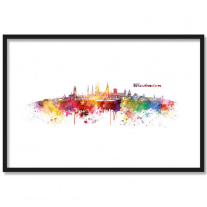Skyline Wiesbaden Aquarell