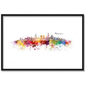 Poster Skyline Mainz Aquarell