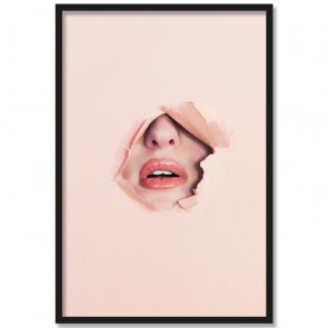 Poster Lippen Pastell Orange