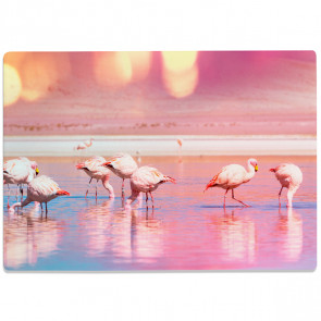 Glasschneidebrett Flamingo Gruppe