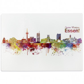 Glasschneidebrett Aquarell Skyline Essen