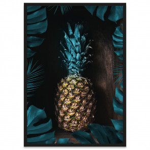 Poster Ananas und Monsterablätter