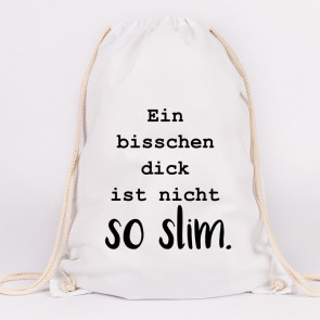 JUNIWORDS Turnbeutel Ein bisschen dick ist nicht so slim