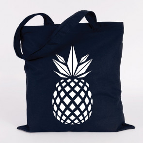 JUNIWORDS Jutebeutel Ananas. Marine Blau