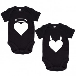 JUNIWORDS Babybodies "Herz Engelchen & Herz Teufelchen" | 2er Set