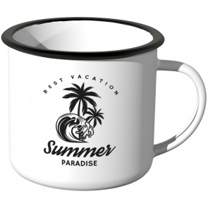 JUNIWORDS Emaille Tasse Summer Paradies