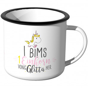 Emaille Tasse Halo I Bims 1 Einhorn