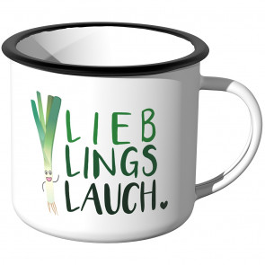 Emaille Tasse Lieblingslauch