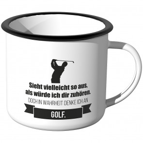 Emaille Tasse Sieht vielleicht so aus als würde ich dir zuhören - Bogenschiessen