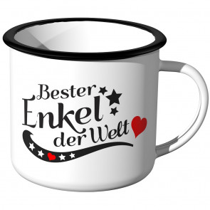 JUNIWORDS Emaille Tasse Bester Enkel der Welt