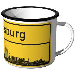 Emaille Tasse Ortschild Regensburg