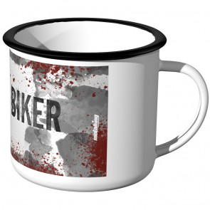 JUNIWORDS Emaille Tasse 100% Biker