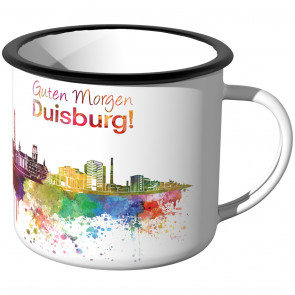 Emaille Tasse Skyline Duisburg 