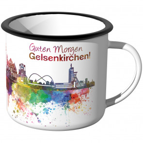 JUNIWORDS Emaille Tasse Skyline Gelsenkirchen